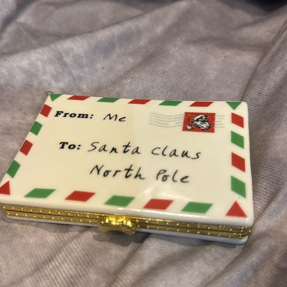Limoge style letters from Santa box